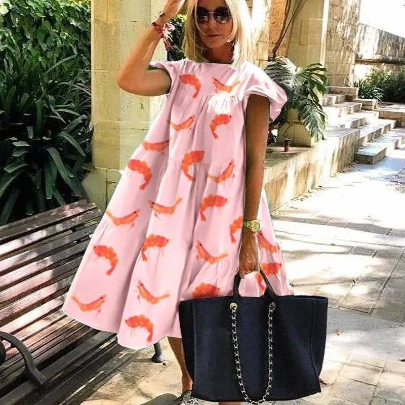 Women Loose Vintage Ruffles Befree Dress Sexy Summer Vest Tank Strap Boho Casual Holiday Party Elegant Midi Dresses