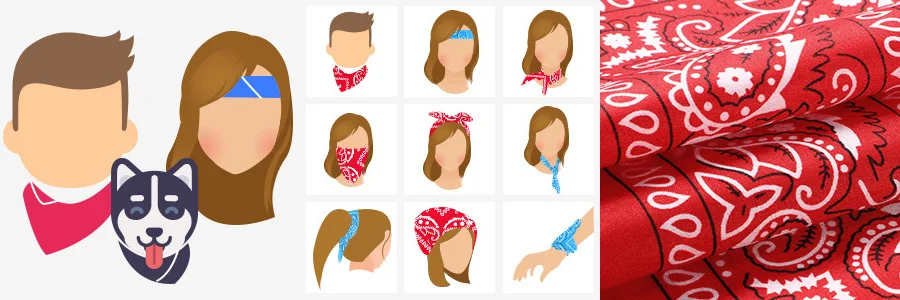New 100% Cotton Retro Style Bandana Kerchief Unisex Hip Hop Hair Band Neck Scarf Sports Headwear Wrist Wraps Head Square Scarve