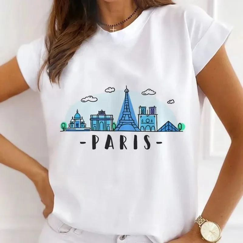 African Women's New Fashion City Girl Half Sleeve Basic Cute Clothes T-shirt Graphic T Shirts Y2k Tops Harajuku Vintage Tee