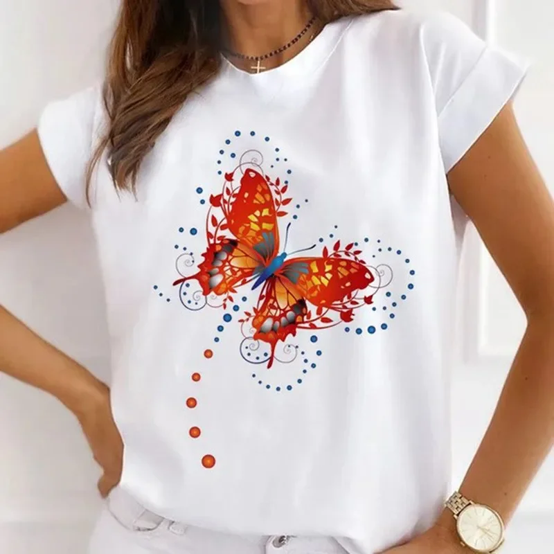 African Women's New Fashion City Girl Half Sleeve Basic Cute Clothes T-shirt Graphic T Shirts Y2k Tops Harajuku Vintage Tee