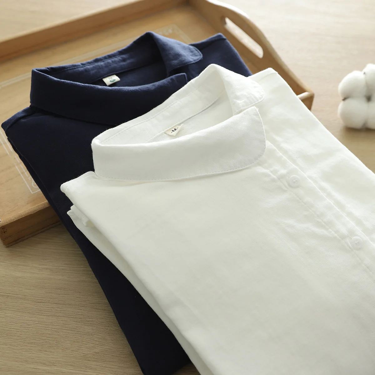 New Fall Cotton White Shirt Women's Long Sleeves Skew Collar Tops Office Lady Comfortable Casual Blouses 2024 Spring T41450QM