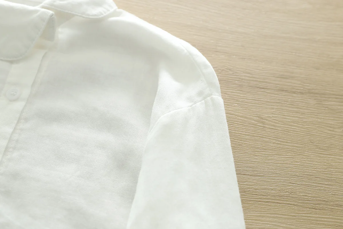New Fall Cotton White Shirt Women's Long Sleeves Skew Collar Tops Office Lady Comfortable Casual Blouses 2024 Spring T41450QM