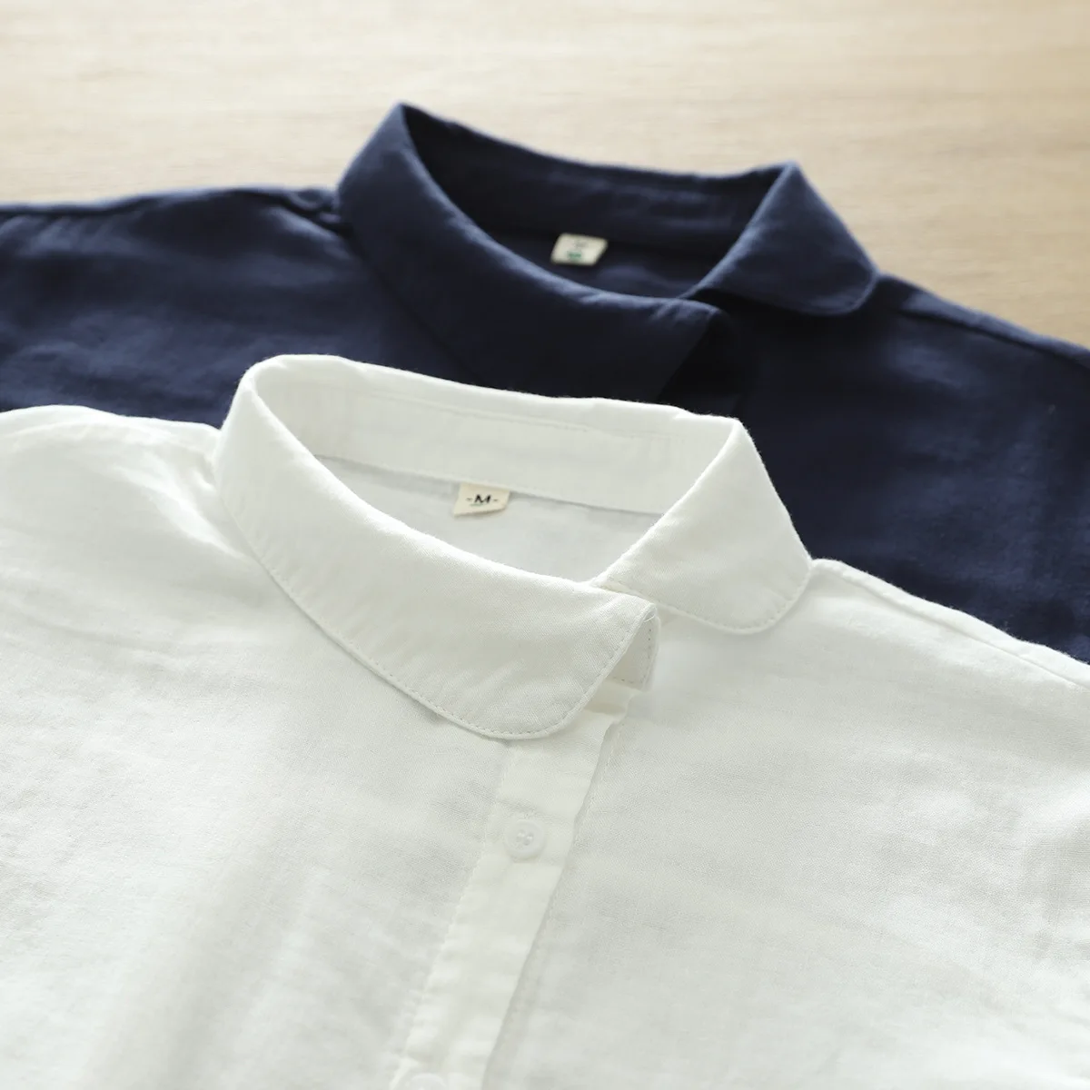 New Fall Cotton White Shirt Women's Long Sleeves Skew Collar Tops Office Lady Comfortable Casual Blouses 2024 Spring T41450QM