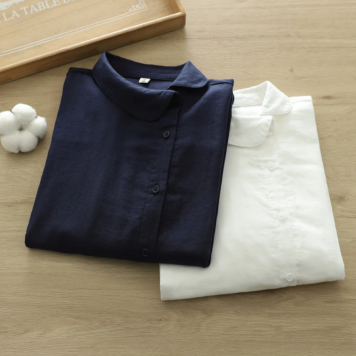 New Fall Cotton White Shirt Women's Long Sleeves Skew Collar Tops Office Lady Comfortable Casual Blouses 2024 Spring T41450QM