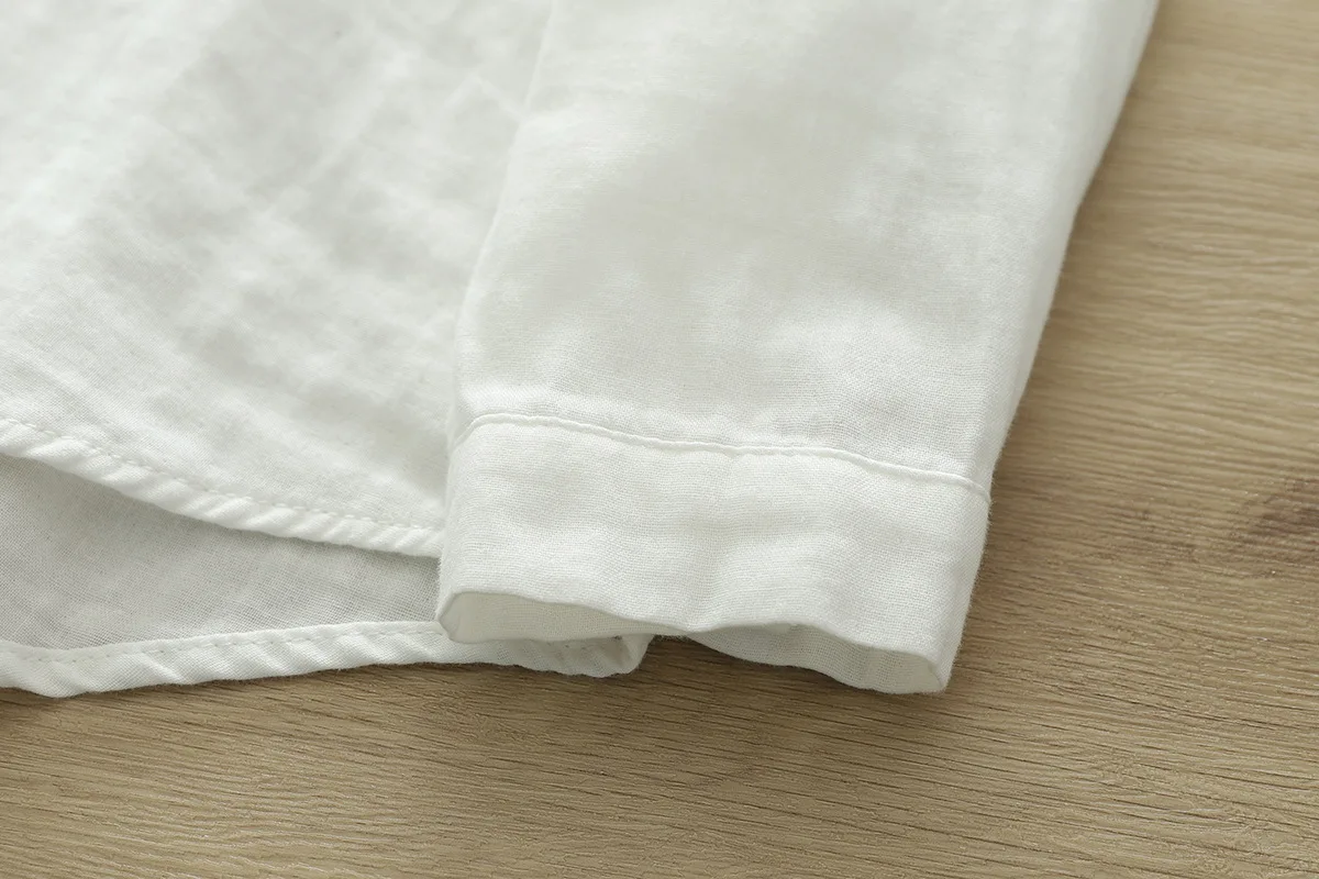 New Fall Cotton White Shirt Women's Long Sleeves Skew Collar Tops Office Lady Comfortable Casual Blouses 2024 Spring T41450QM