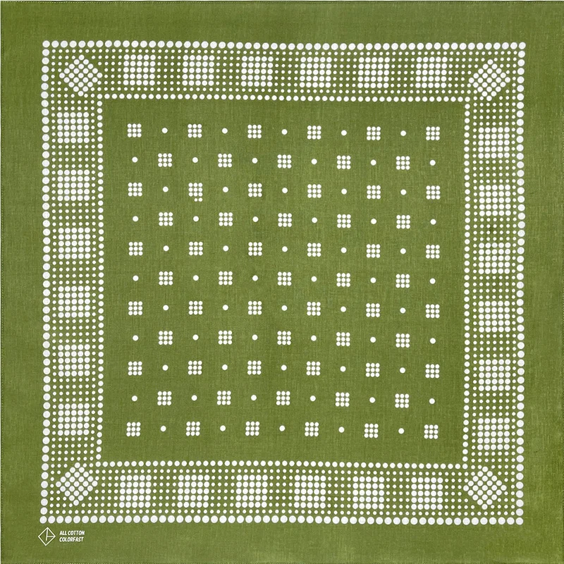 High Quality New Design Hip Hop Olive Green Cotton Square Scarf Sailor Bandana Scarf Anchor Print Headband Paisley Gifts Unisex