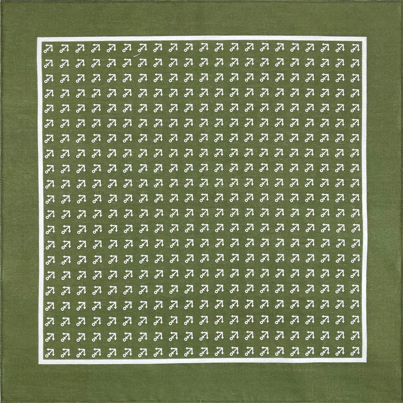 High Quality New Design Hip Hop Olive Green Cotton Square Scarf Sailor Bandana Scarf Anchor Print Headband Paisley Gifts Unisex