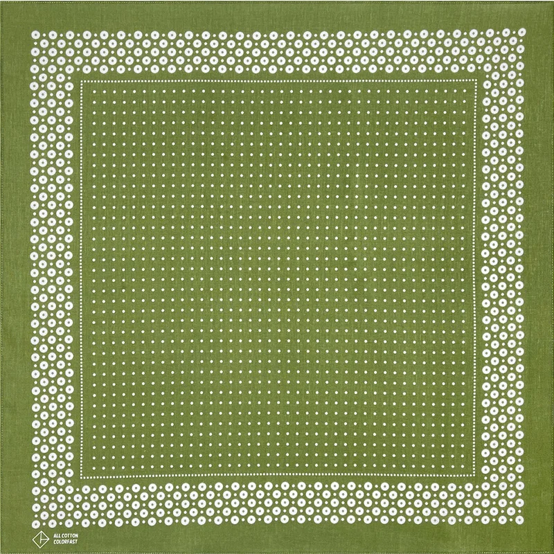 High Quality New Design Hip Hop Olive Green Cotton Square Scarf Sailor Bandana Scarf Anchor Print Headband Paisley Gifts Unisex