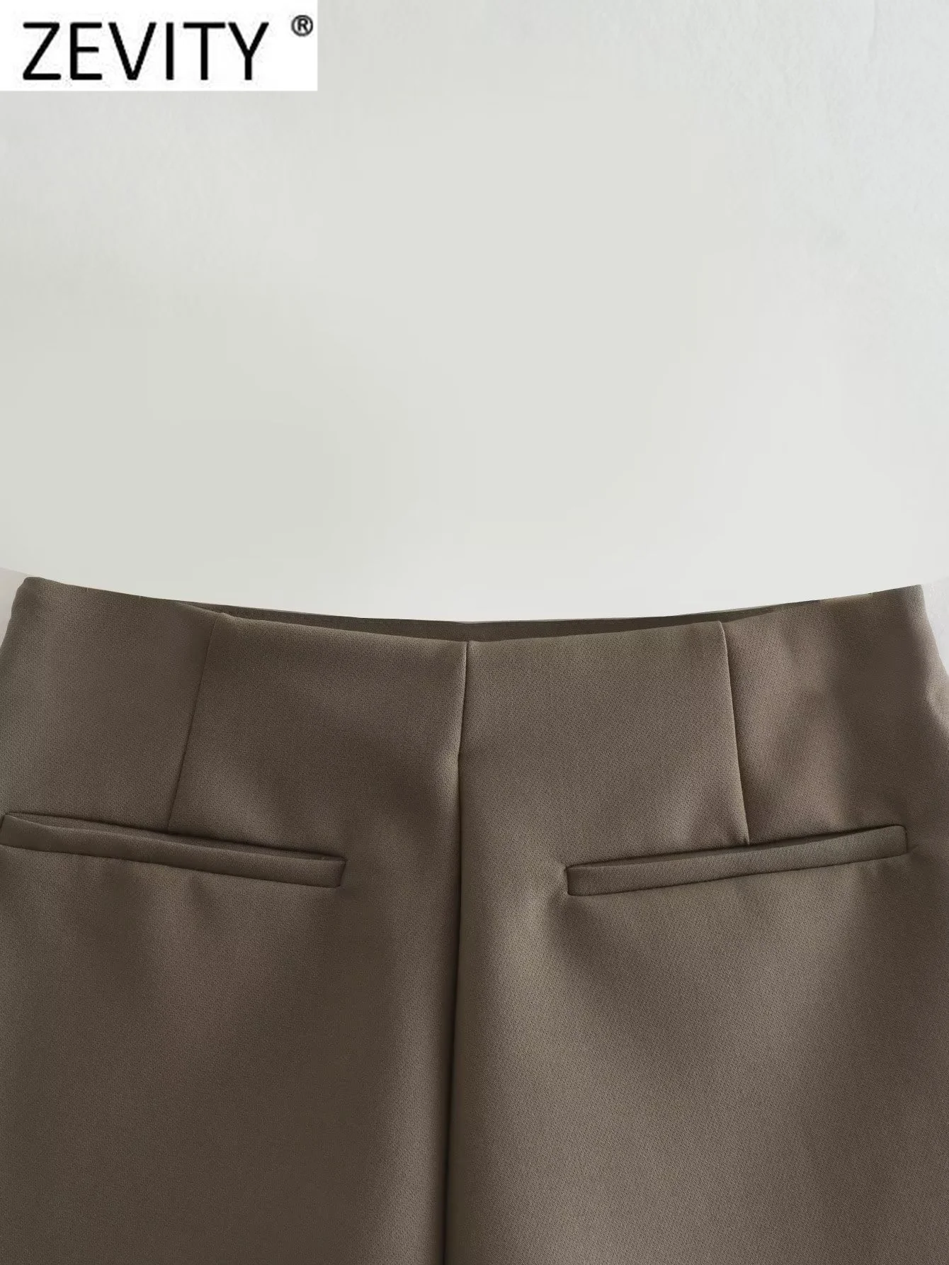 ZEVITY New Women Fashion Solid Color Asymmetrical Shorts Skirts Female Side Zipper Casual Hot Shorts Chic Pantalone Cortos P3013