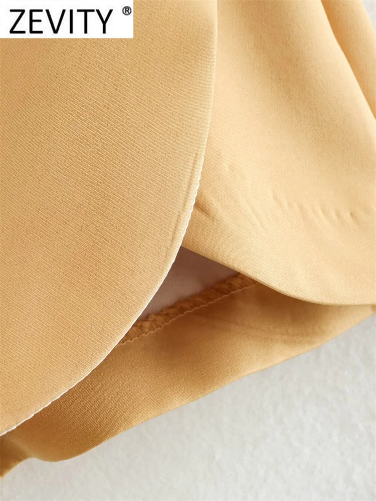 ZEVITY New Women Fashion Solid Color Asymmetrical Shorts Skirts Female Side Zipper Casual Hot Shorts Chic Pantalone Cortos P3013