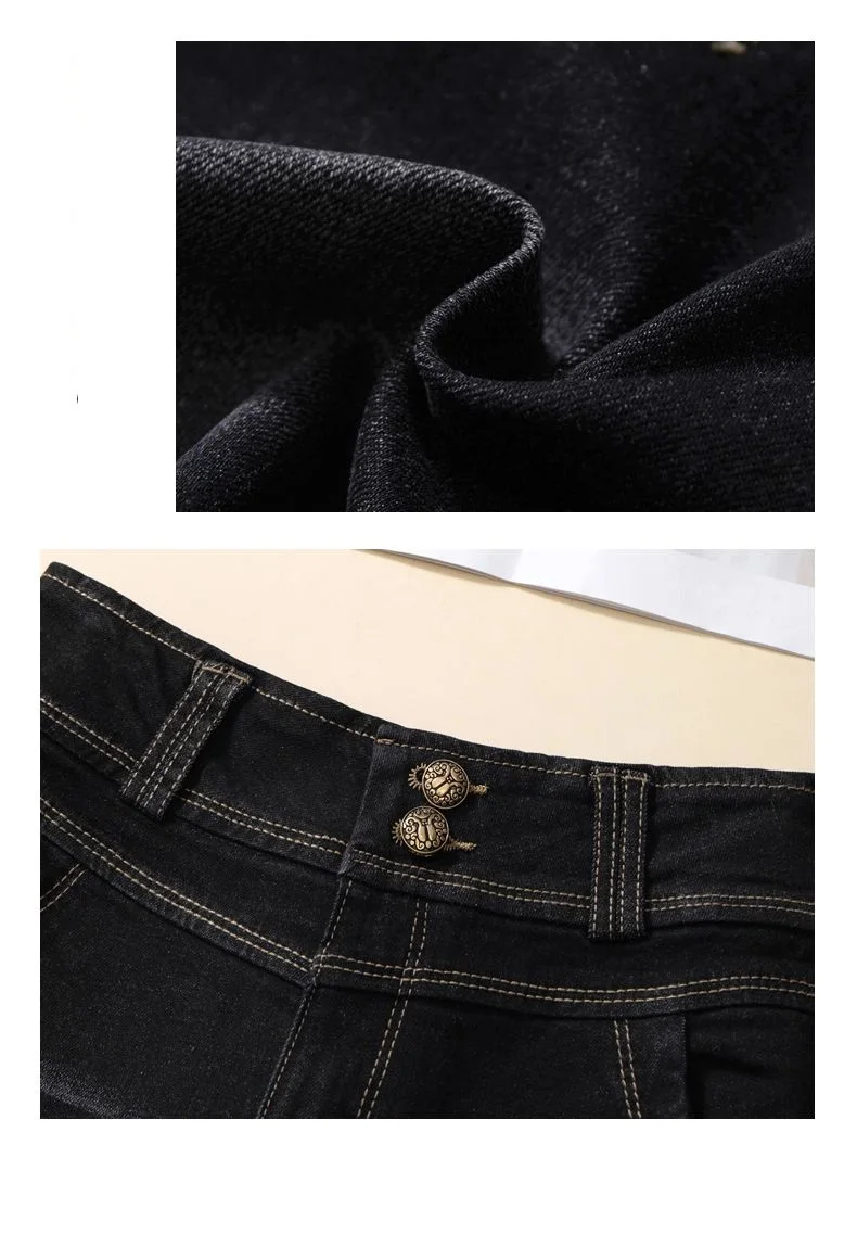 Stretch Denim Shorts Women's New Summer Thin Korean High Waist Straight Tube A-line Hot Pants Black Blue Casual Female Shorts