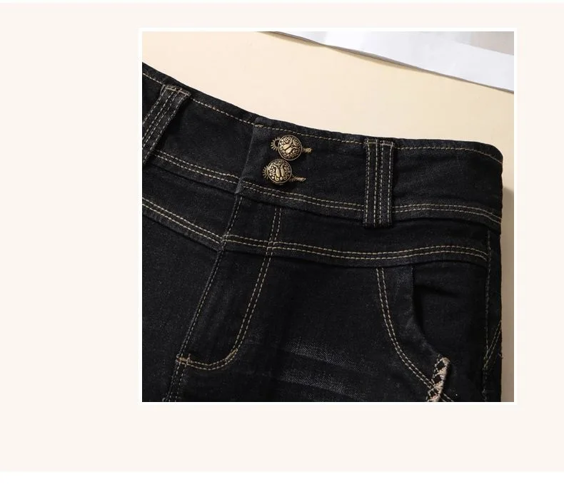 Stretch Denim Shorts Women's New Summer Thin Korean High Waist Straight Tube A-line Hot Pants Black Blue Casual Female Shorts