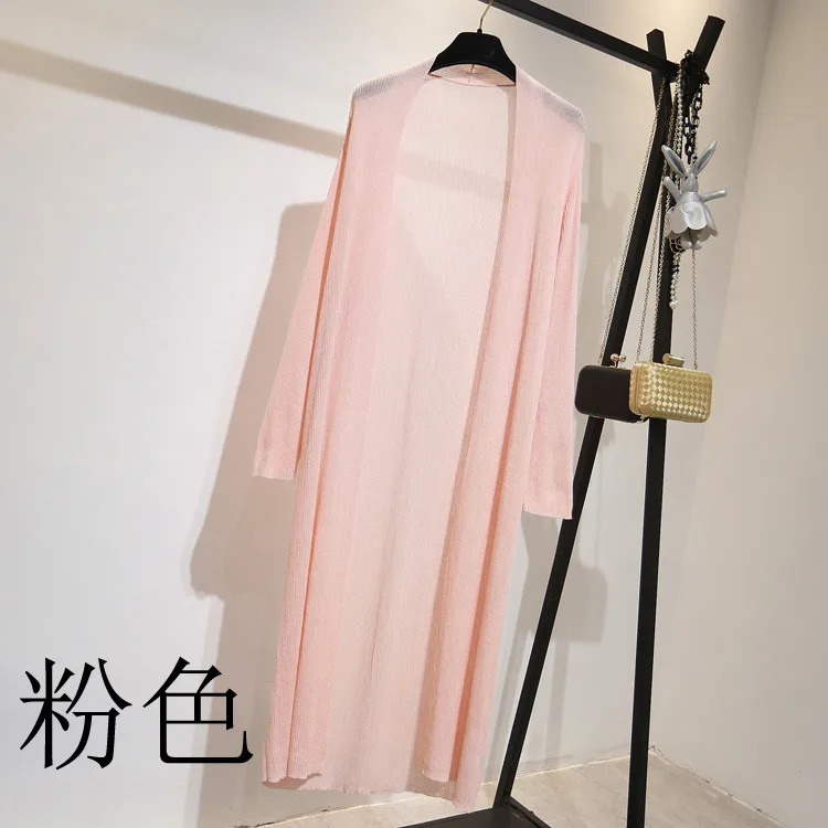 2021 New Summer Women Long Cardigan Jacket Casual Loose Thin Silk Knitted Cardigans Ladies Sun Protection Clothing Plus Size 2XL