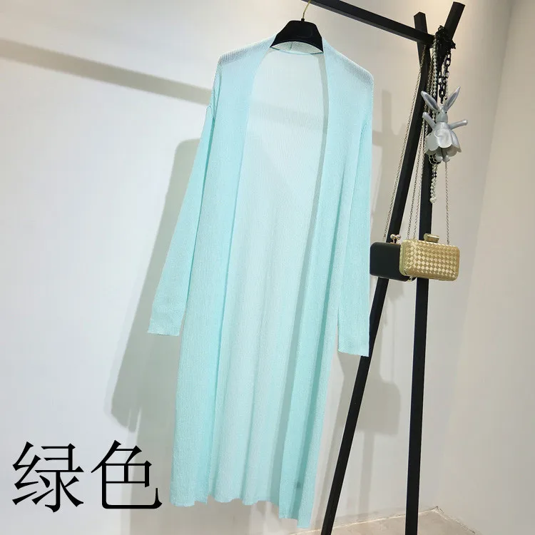 2021 New Summer Women Long Cardigan Jacket Casual Loose Thin Silk Knitted Cardigans Ladies Sun Protection Clothing Plus Size 2XL