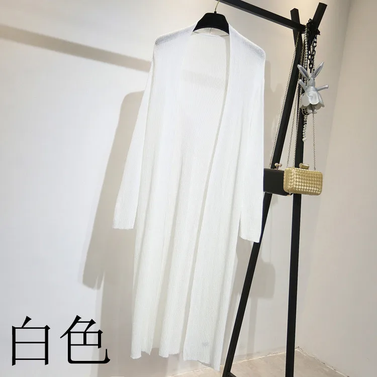 2021 New Summer Women Long Cardigan Jacket Casual Loose Thin Silk Knitted Cardigans Ladies Sun Protection Clothing Plus Size 2XL