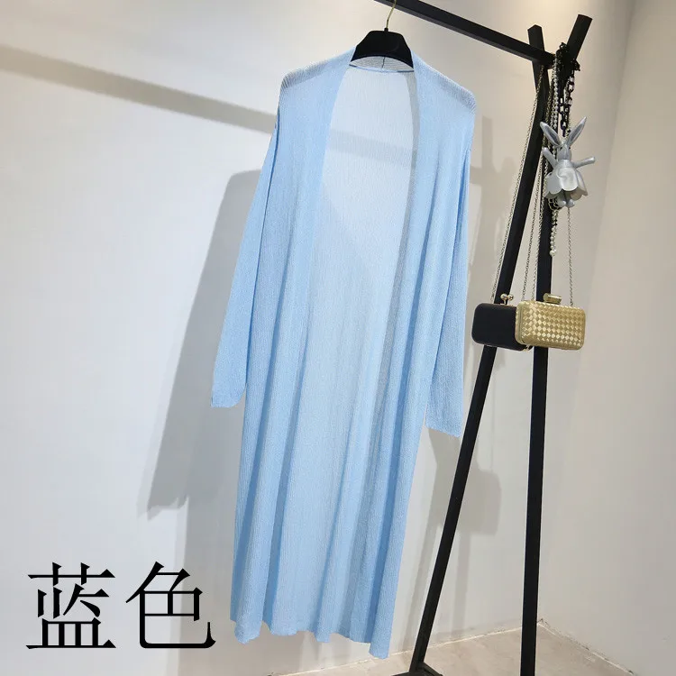 2021 New Summer Women Long Cardigan Jacket Casual Loose Thin Silk Knitted Cardigans Ladies Sun Protection Clothing Plus Size 2XL