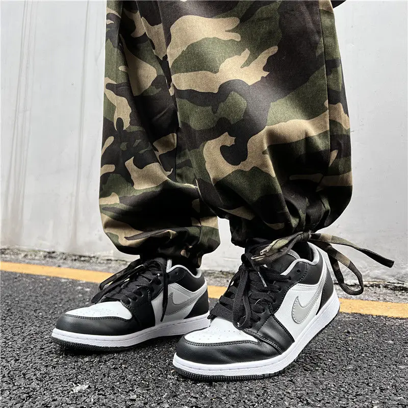 American Vintage Camouflage Cargo Pants Women Summer New Streetwear Loose Straight Wide Leg Trousers Woman