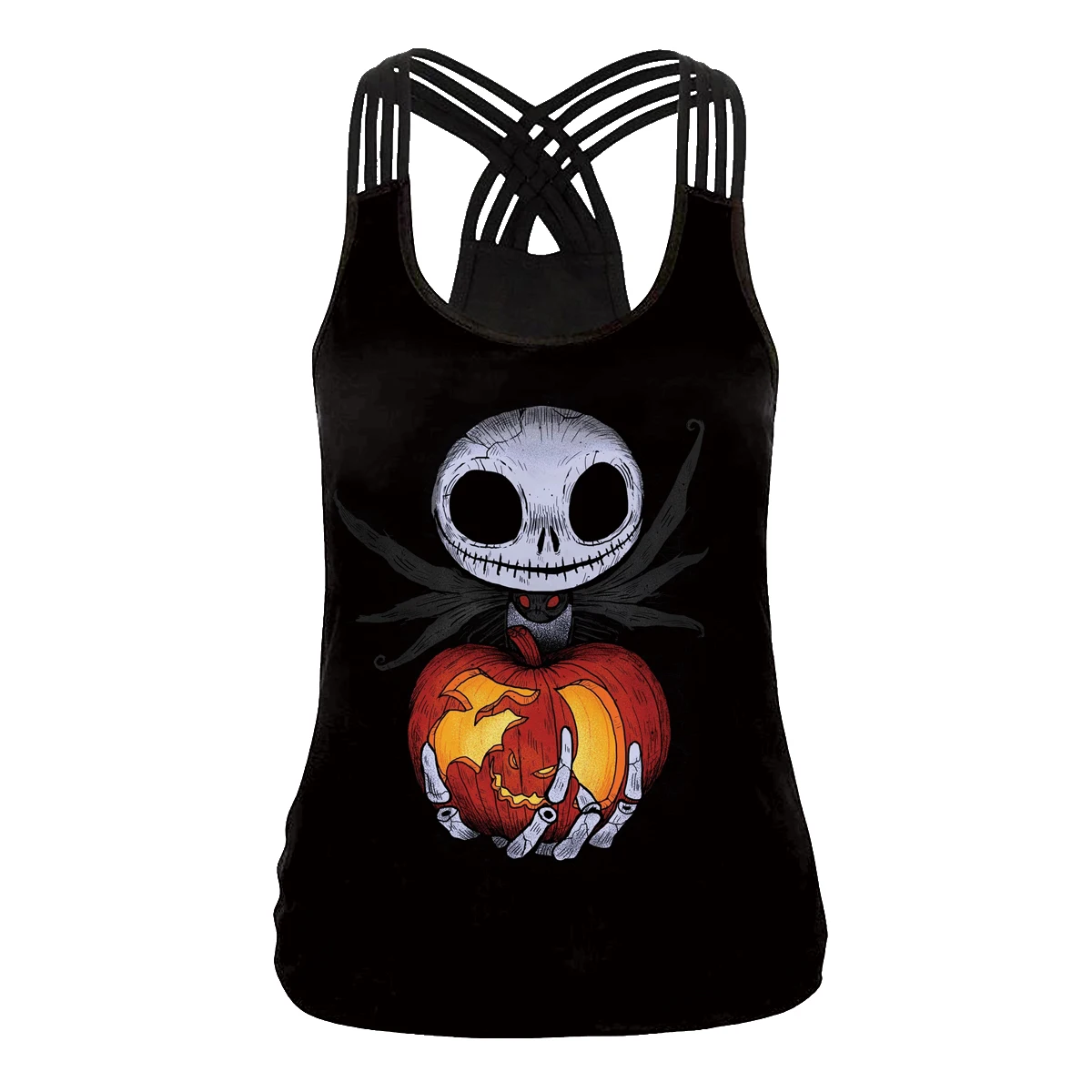 NADANBAO 2025 Summer Women Sling Top Shirt Hallowenn Gothic Witchy Print Street Style Tank Tops Sleeveless Slim Sexy Vest Female