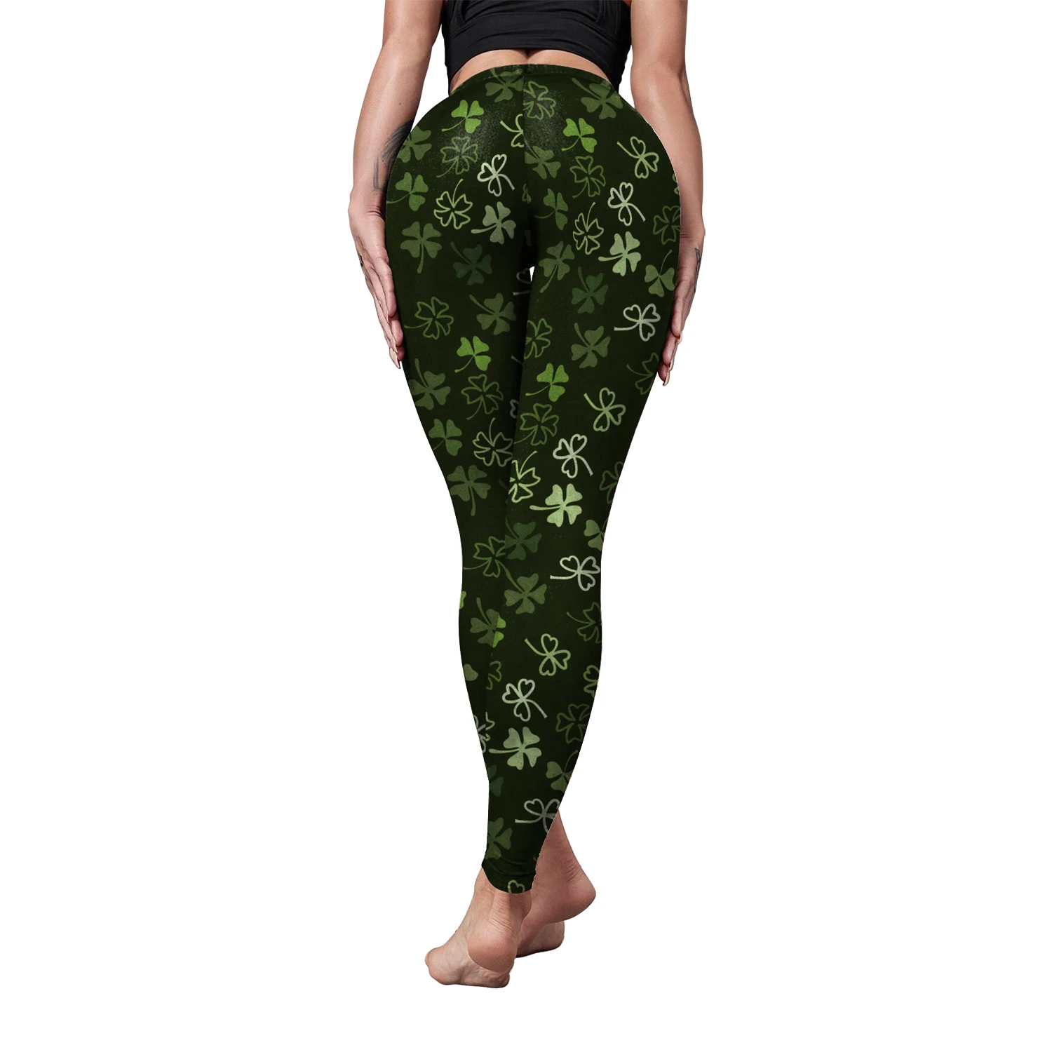 VIP FASHION St.Patrick's Day Festival Style Pants Women's Printed Elastic Christmas Skinny Leggings Gothic Fitness Slim Pant