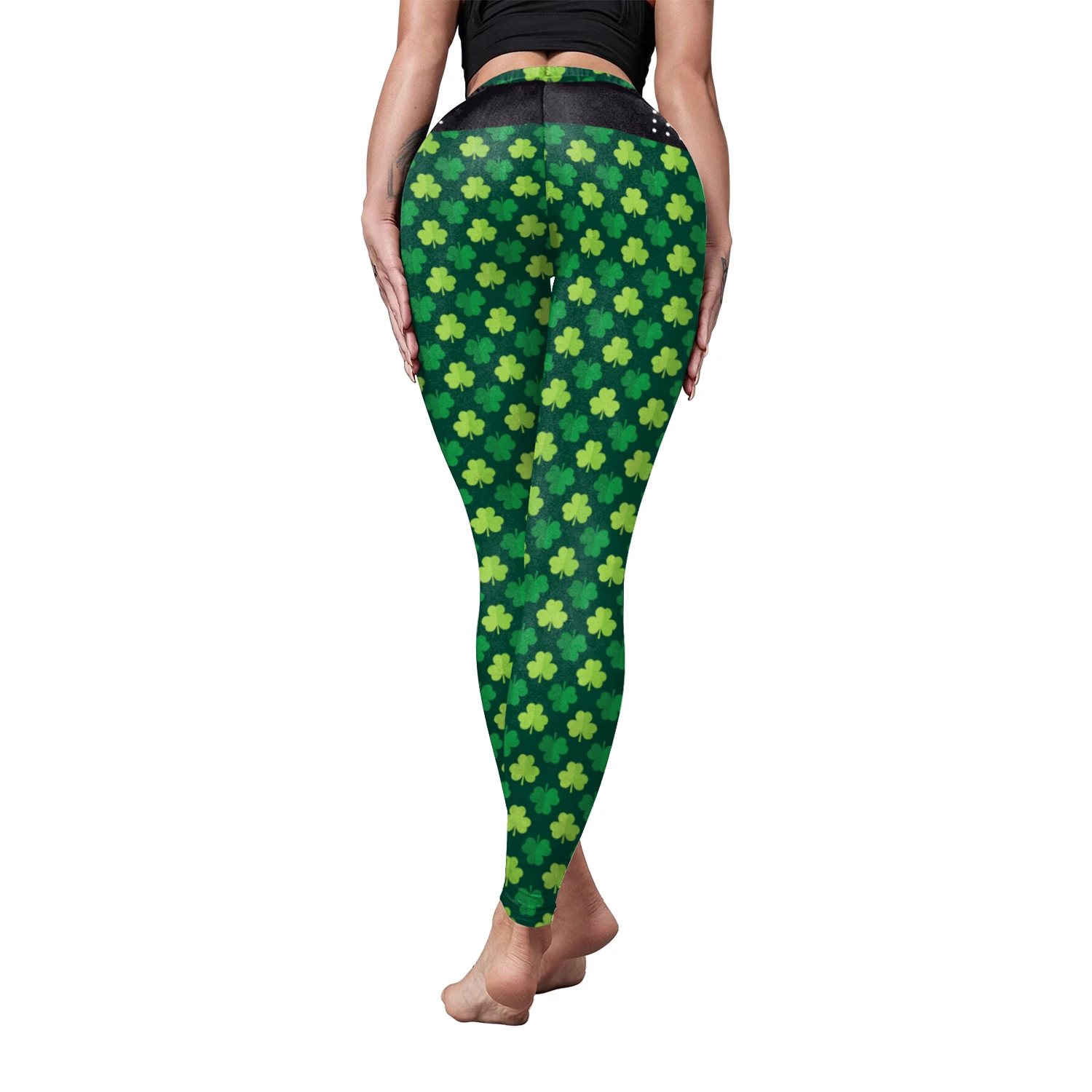 VIP FASHION St.Patrick's Day Festival Style Pants Women's Printed Elastic Christmas Skinny Leggings Gothic Fitness Slim Pant