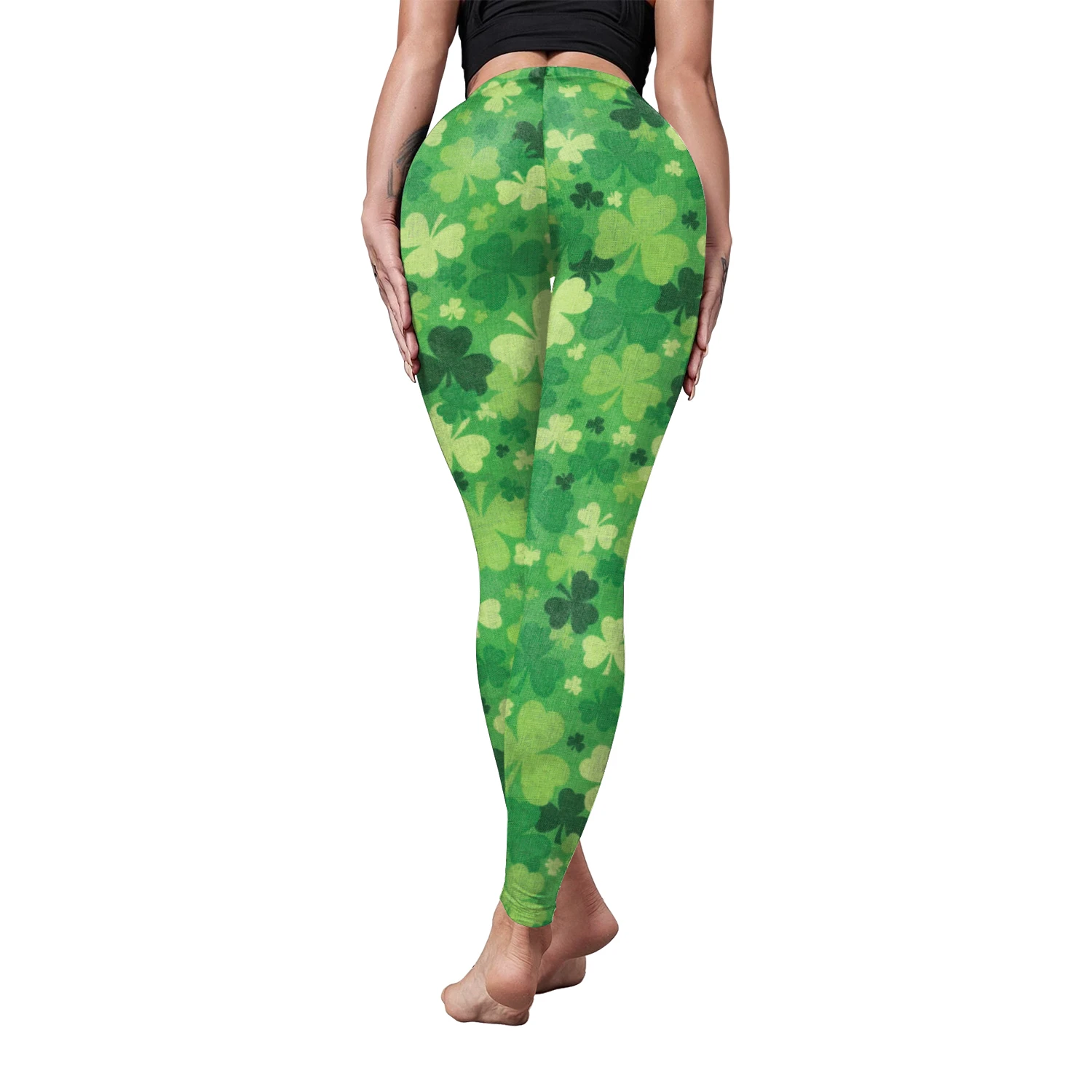 VIP FASHION St.Patrick's Day Festival Style Pants Women's Printed Elastic Christmas Skinny Leggings Gothic Fitness Slim Pant