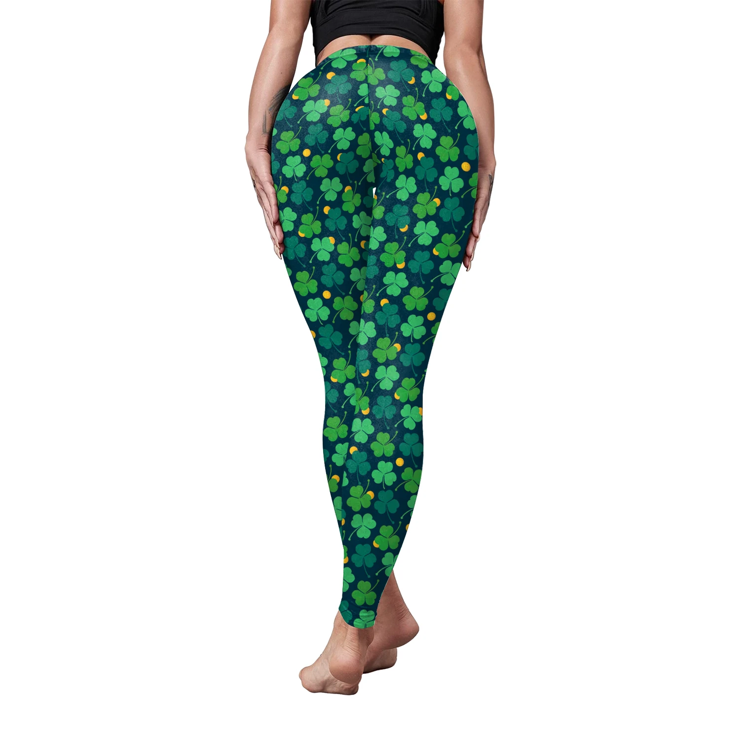 VIP FASHION St.Patrick's Day Festival Style Pants Women's Printed Elastic Christmas Skinny Leggings Gothic Fitness Slim Pant