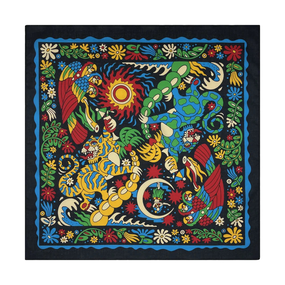 Wholesale High Quality Skull Chimpanzees Print Cashew Hip Hop Cotton Square Bandana Scarf Riding Headband Paisley Gifts