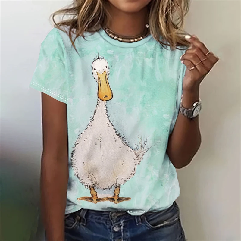 Women's Funny 3D Animal Print T Shirts Causal Short Sleeve Tops Girls Kawaii Clothes Female Fashion Cat Dog Pattern Tees Ladies