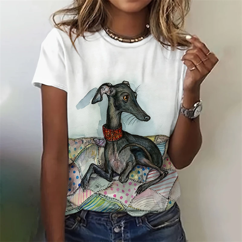 Women's Funny 3D Animal Print T Shirts Causal Short Sleeve Tops Girls Kawaii Clothes Female Fashion Cat Dog Pattern Tees Ladies