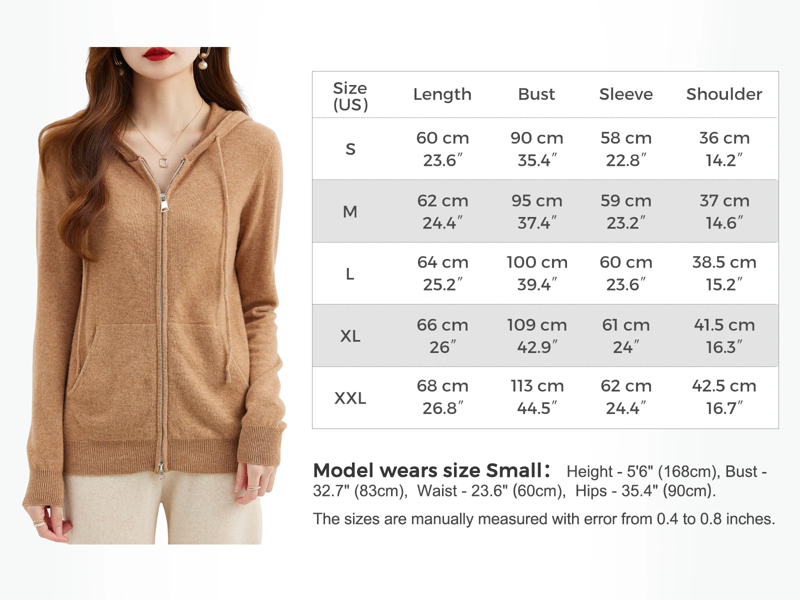 Hooded Sweatshirt Cardigan Fashion Womens Clothing Cardigans Zip Hoodie Fall Winter 100% Merino Wool Warm Sweaters Knitwears y2k