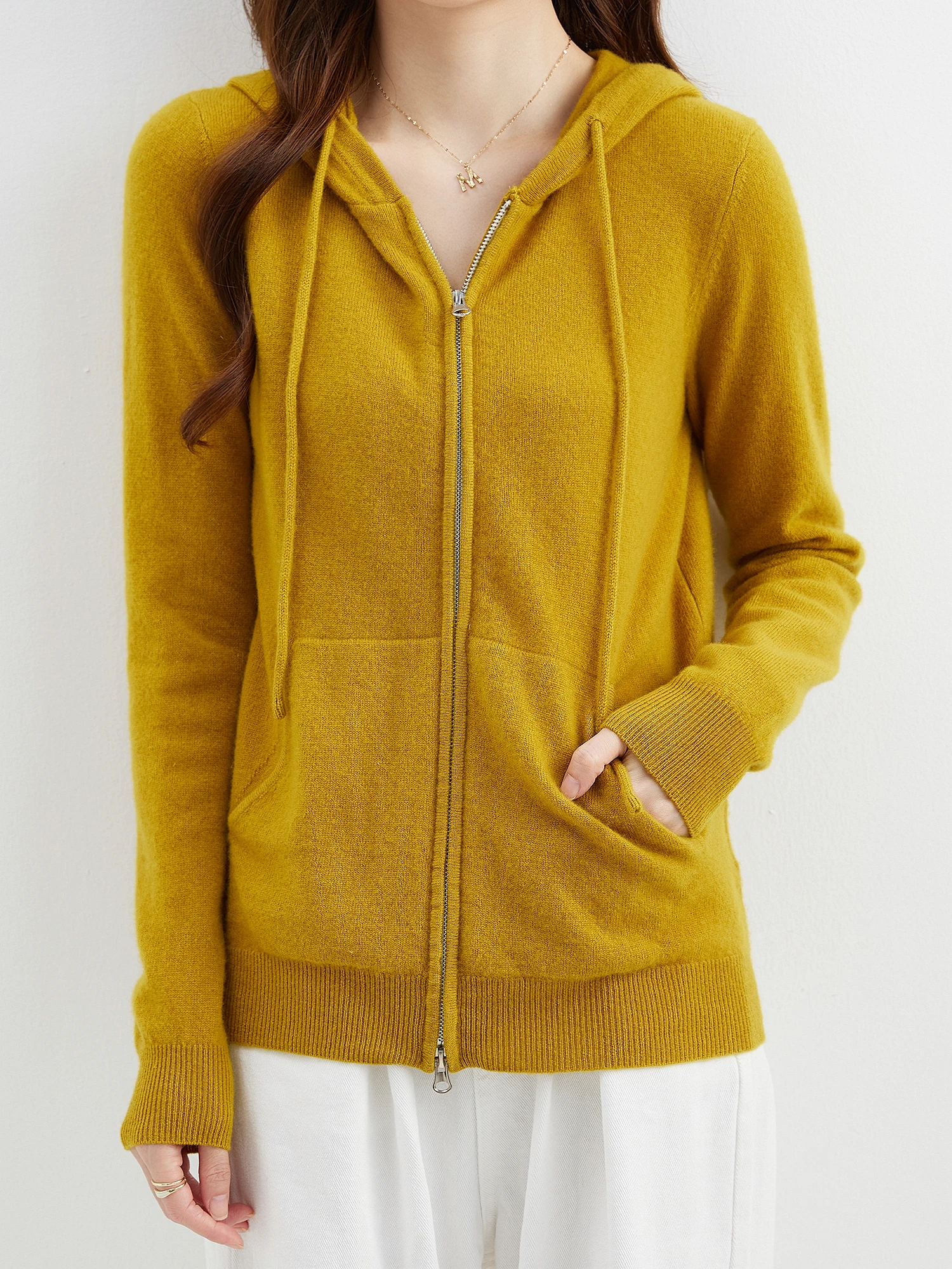 Hooded Sweatshirt Cardigan Fashion Womens Clothing Cardigans Zip Hoodie Fall Winter 100% Merino Wool Warm Sweaters Knitwears y2k