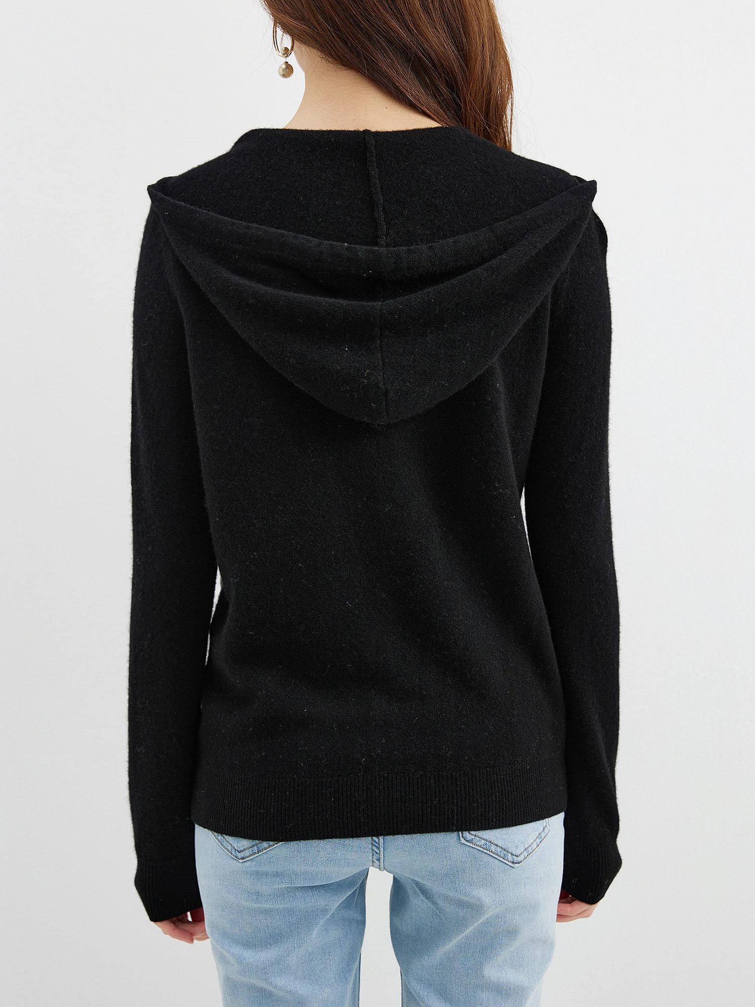 Hooded Sweatshirt Cardigan Fashion Womens Clothing Cardigans Zip Hoodie Fall Winter 100% Merino Wool Warm Sweaters Knitwears y2k