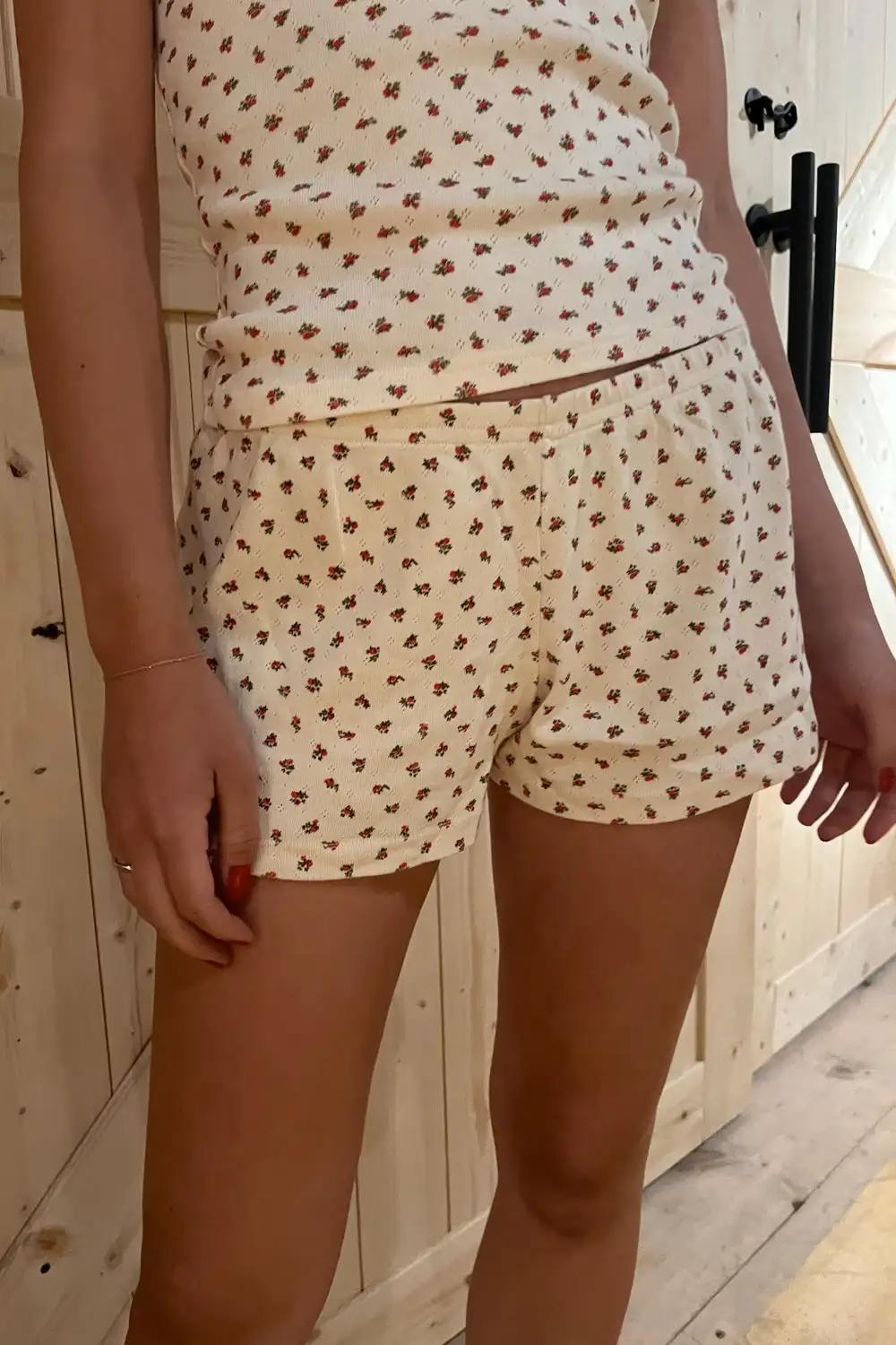 Sweet Floral Print Two Piece Set Women Hollow-out Sleeveless Crop Top And Shorts Summer Outfits Casual Vintage Cotton Short Sets