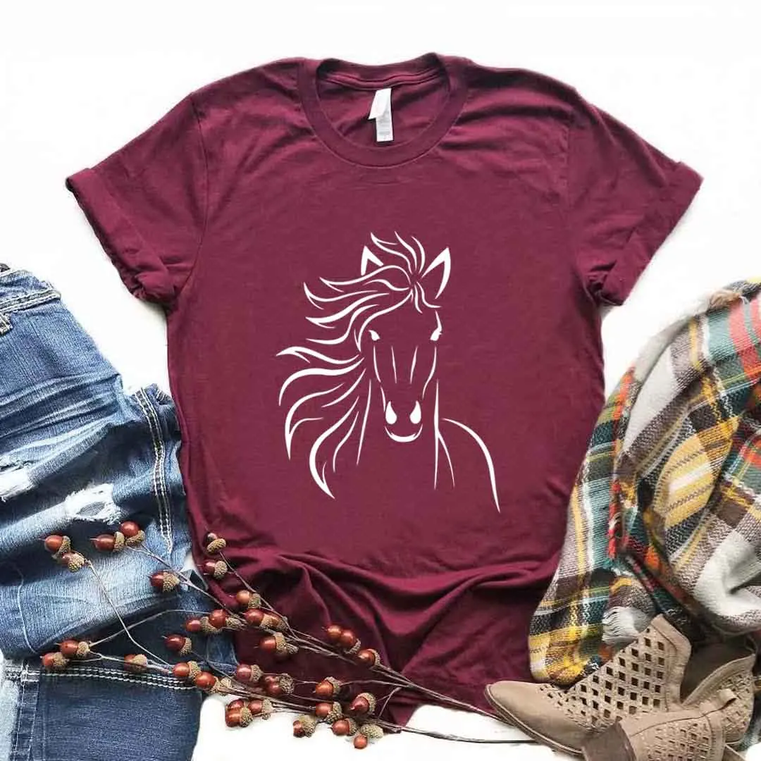 Horse Lover Print Women T Shirt Short Sleeve O Neck Loose Women Tshirt Ladies Tee Shirt Tops Clothes Camisetas Mujer