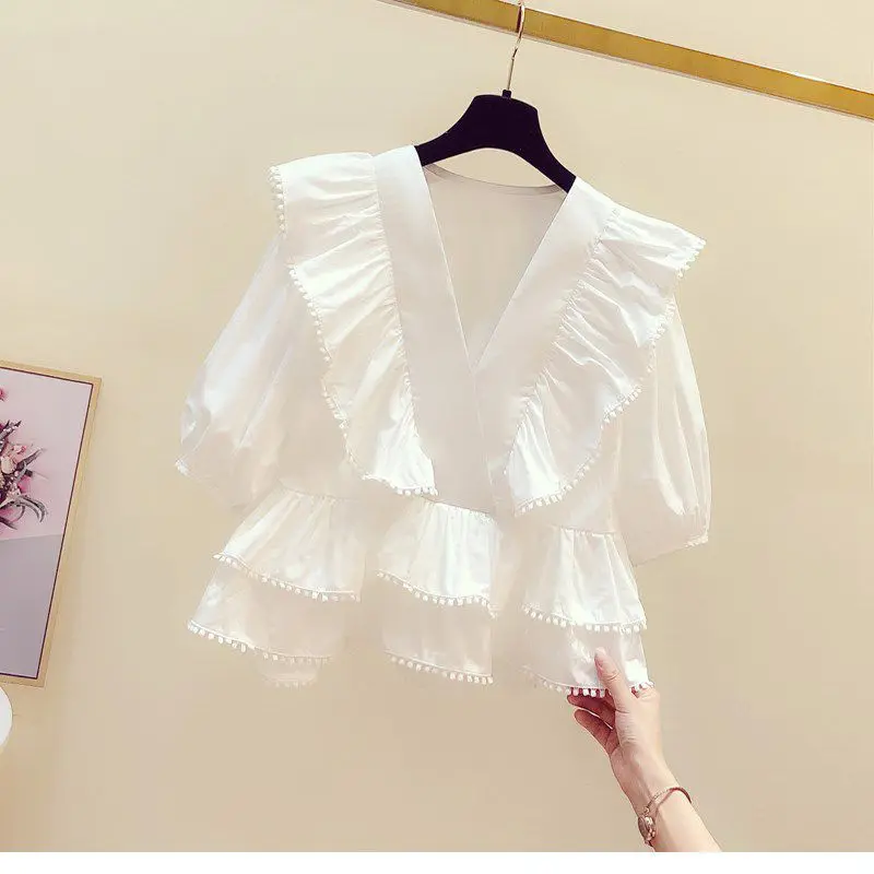 Summer Elegant Women's Pants Set Pleated Chiffon Shirt Top Sports Jeans Two-piece Set Trouser Suits Female Clothing Tracksuit