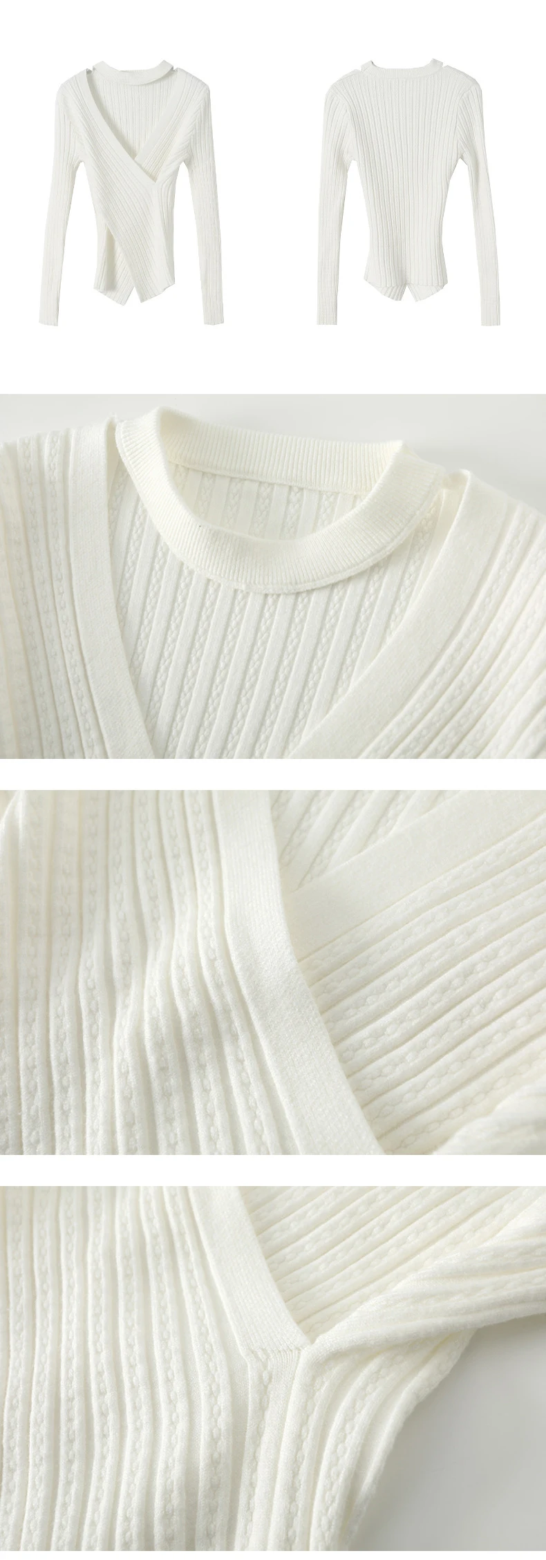 2025 Women Spring Halter Neck Sweater Slim Stretch Sexy Pullovers Long Sleeve Good Quality Women Fashion Sweater Tops