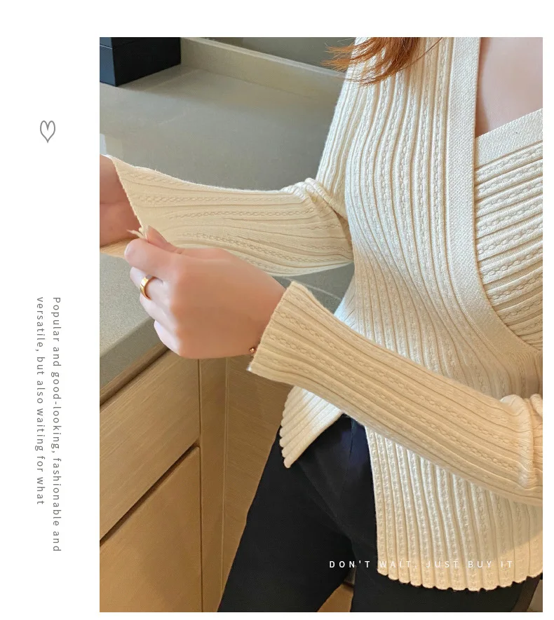 2025 Women Spring Halter Neck Sweater Slim Stretch Sexy Pullovers Long Sleeve Good Quality Women Fashion Sweater Tops