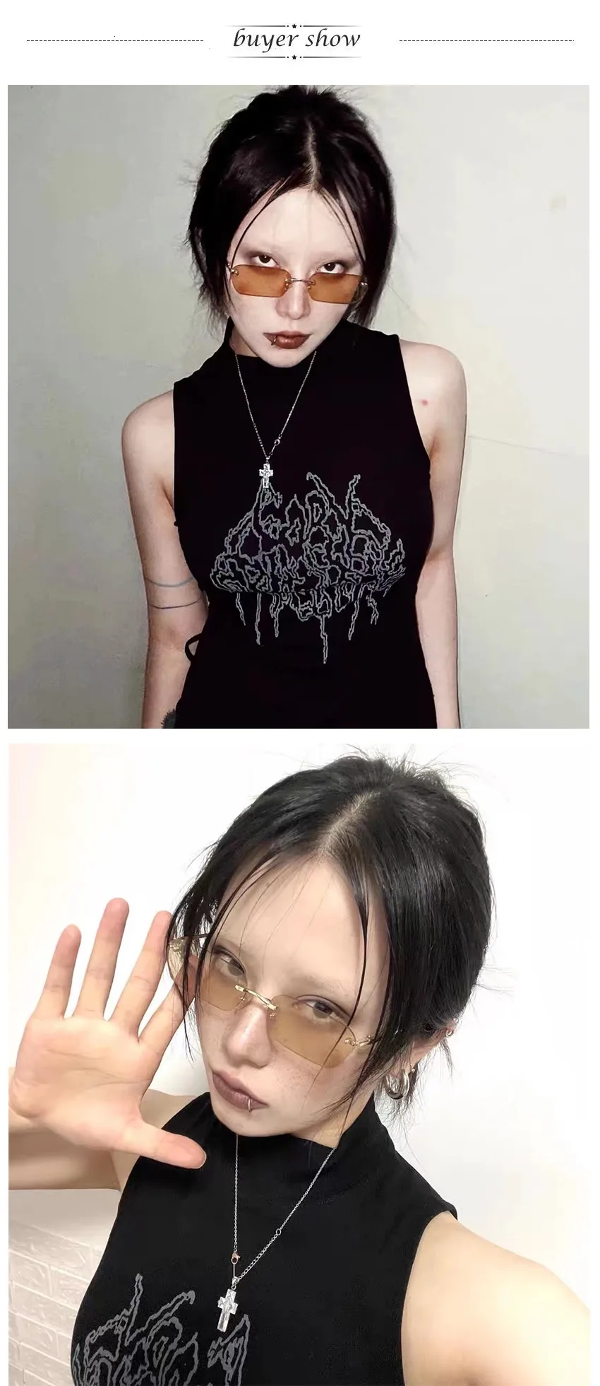 Karrcat Yamamoto Style Black Tank Top Grunge Gothic Turtleneck Tops Cyber Y2k Chic Designer Clothes Dark Aesthetic Streetwear