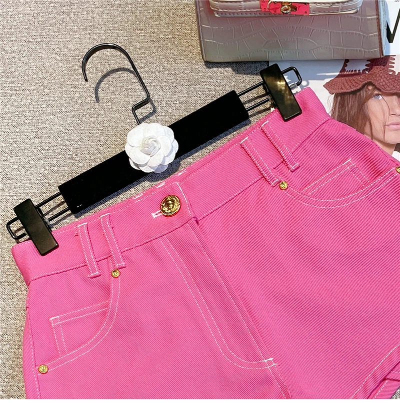 HIGH STREET New Fashion Runway 2026 Designer Shorts Women's Embroidered Irregular Denim Shorts
