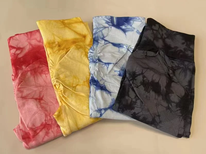 Women Tiedye Gym Leggings Seamless Yoga Pants Scrunch Sports Fitness Tights High Waist Workout Training Leggins Drop Shipping