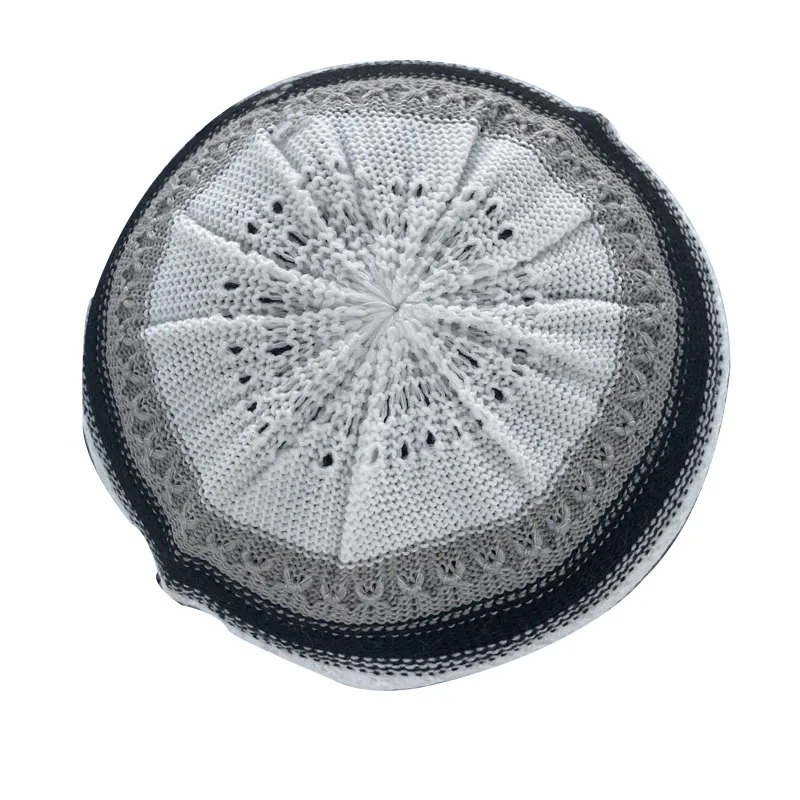 Muslim Hats for Men Knitted Prayer Hat Islamic Ramadan Jewish Kippah Homme Hat Men's Turban Bonnet Cotton Skull Beanie Cap