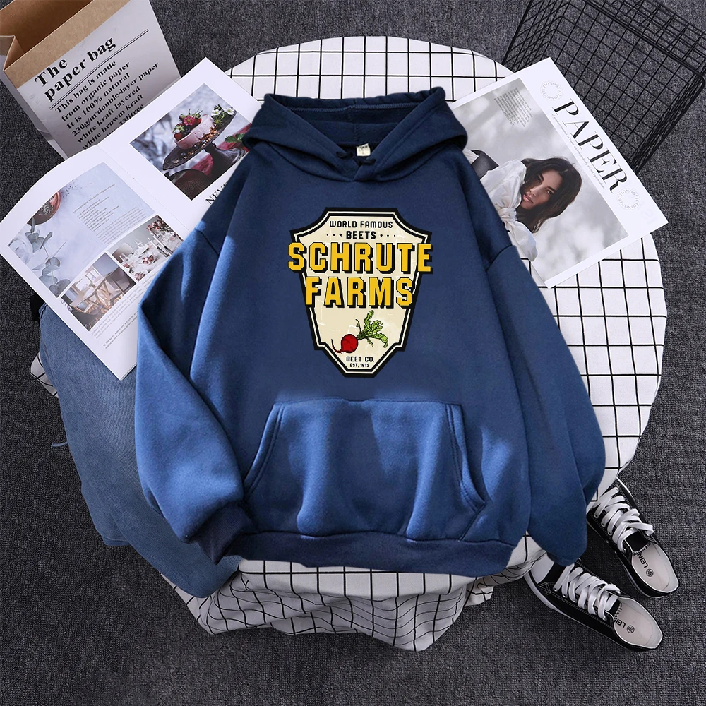 World Famous Beets Schrute Farms Crop Printing Prints Sweatshirt Women'S Warm Softsportshirt Casual Hoodies Loose Female Tops