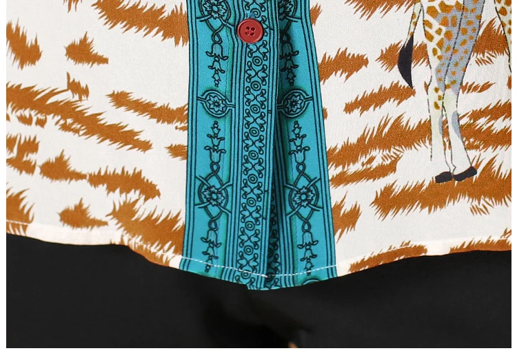 FANIECES Plus Size 3XL Giraffe Print Women Shirts Long Sleeve Lapel Satin Blouse Spring Female Tops Elegant Office Ladies Blusas