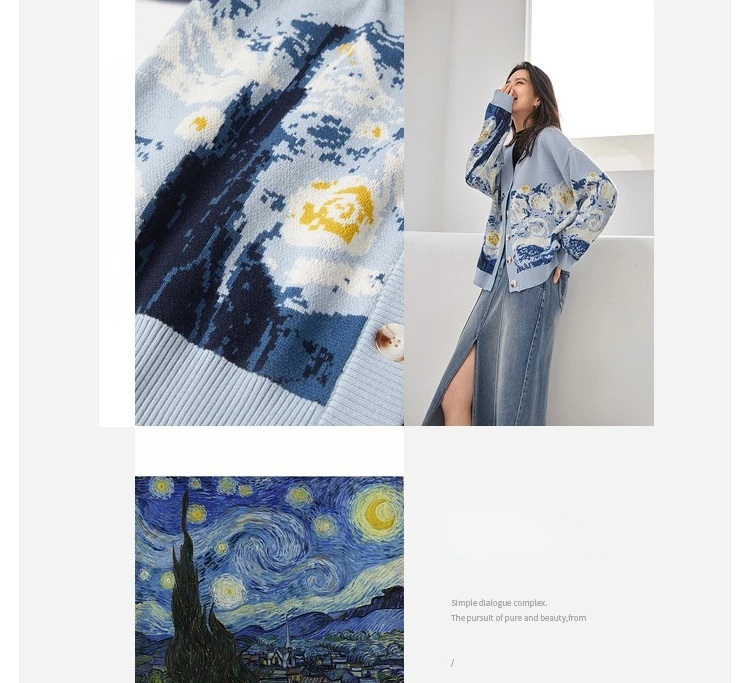Winter Cardigan for Women 2026 Designer Knitted Sweater Coat Female New Fashion Printing Thick V-neck Casual Oversize Jumpers