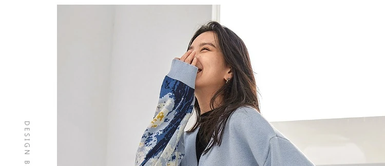 Winter Cardigan for Women 2026 Designer Knitted Sweater Coat Female New Fashion Printing Thick V-neck Casual Oversize Jumpers