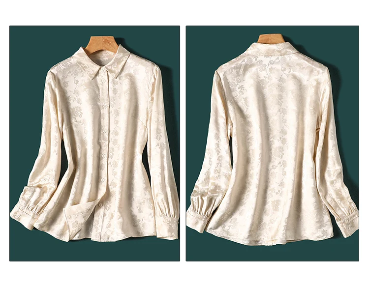 New Spring Women blouses Fashion jacquard Ladies Shirts Elegant Style Tops blusa mujer