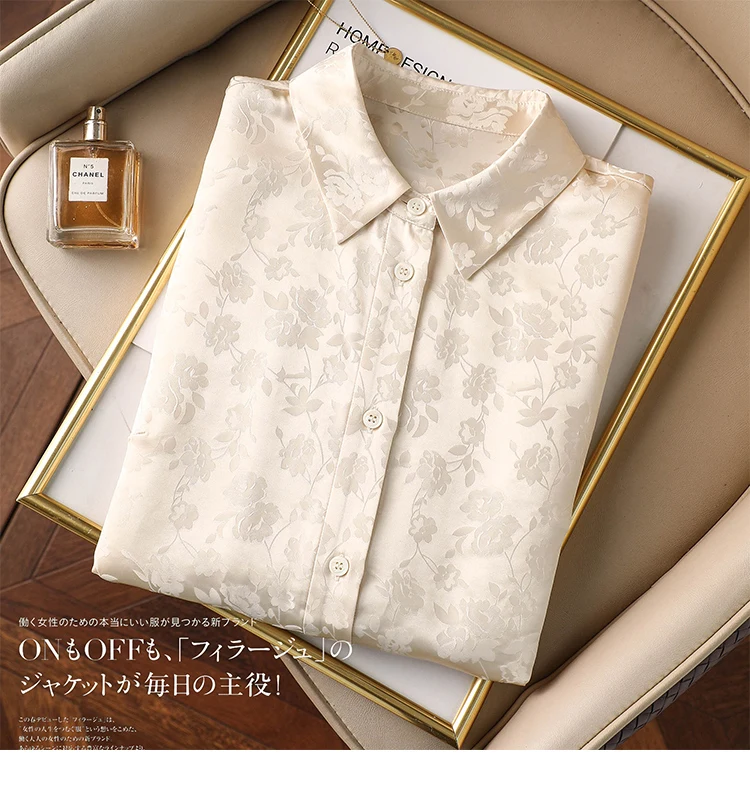 New Spring Women blouses Fashion jacquard Ladies Shirts Elegant Style Tops blusa mujer