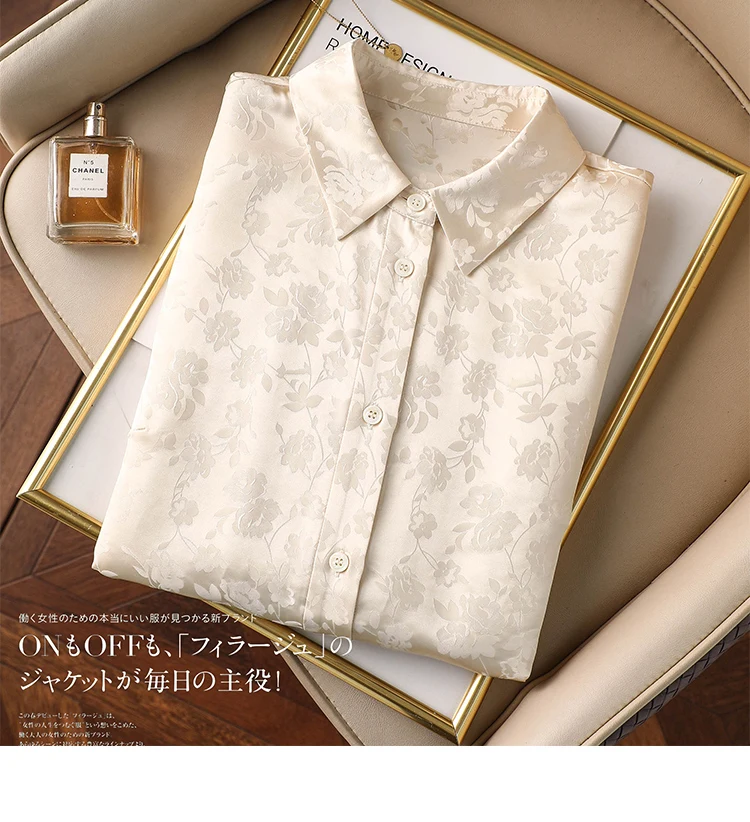 New Spring Women blouses Fashion jacquard Ladies Shirts Elegant Style Tops blusa mujer