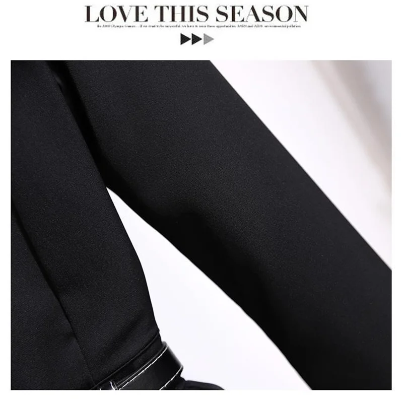 Spring Autumn Women's Dresses 2026 New Fashion Suit Collar Stitching Fake Two-Piece Elegant Lady Office Long Dress Vestidos