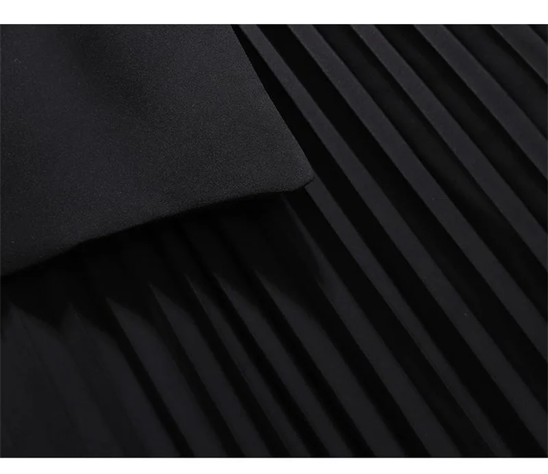 Spring Autumn Women's Dresses 2026 New Fashion Suit Collar Stitching Fake Two-Piece Elegant Lady Office Long Dress Vestidos